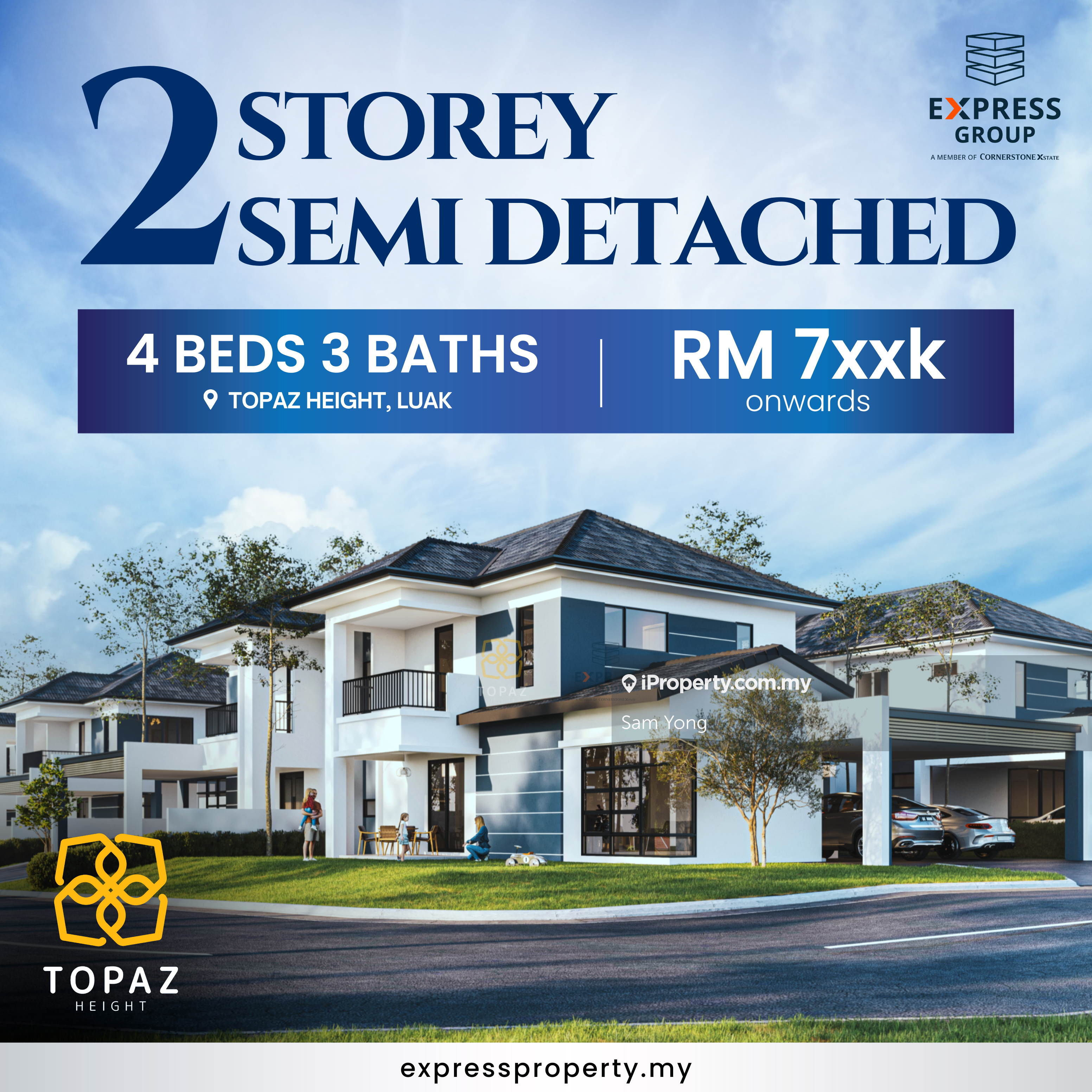 Brand New Double Storey Semi Detached at Topaz Height, Luak Miri