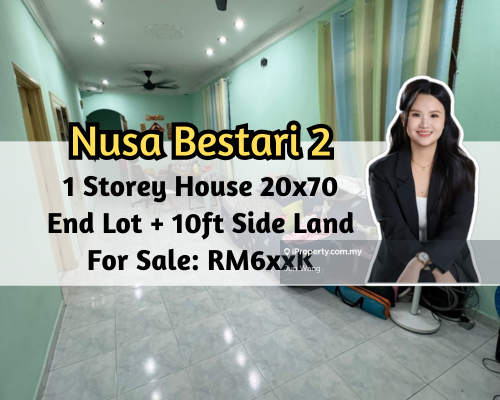 Nusa Bestari 2, 1 Storey End Lot with 10ft Land, 3 Bedroom 3 Bathroom