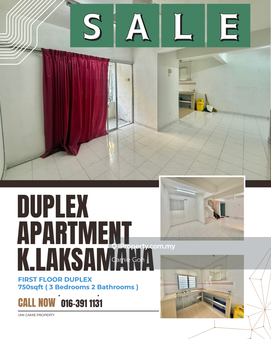 Duplex first floor kota laksamana utama apartment ( below value )