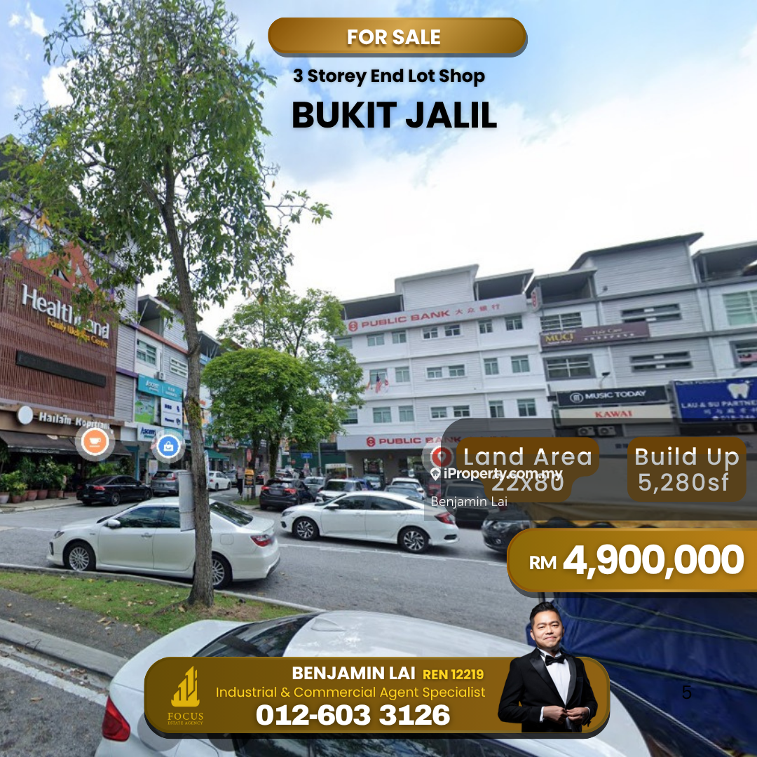 Bukit Jalil 3 Storey Freehold End Lot Shop Lot For Sale