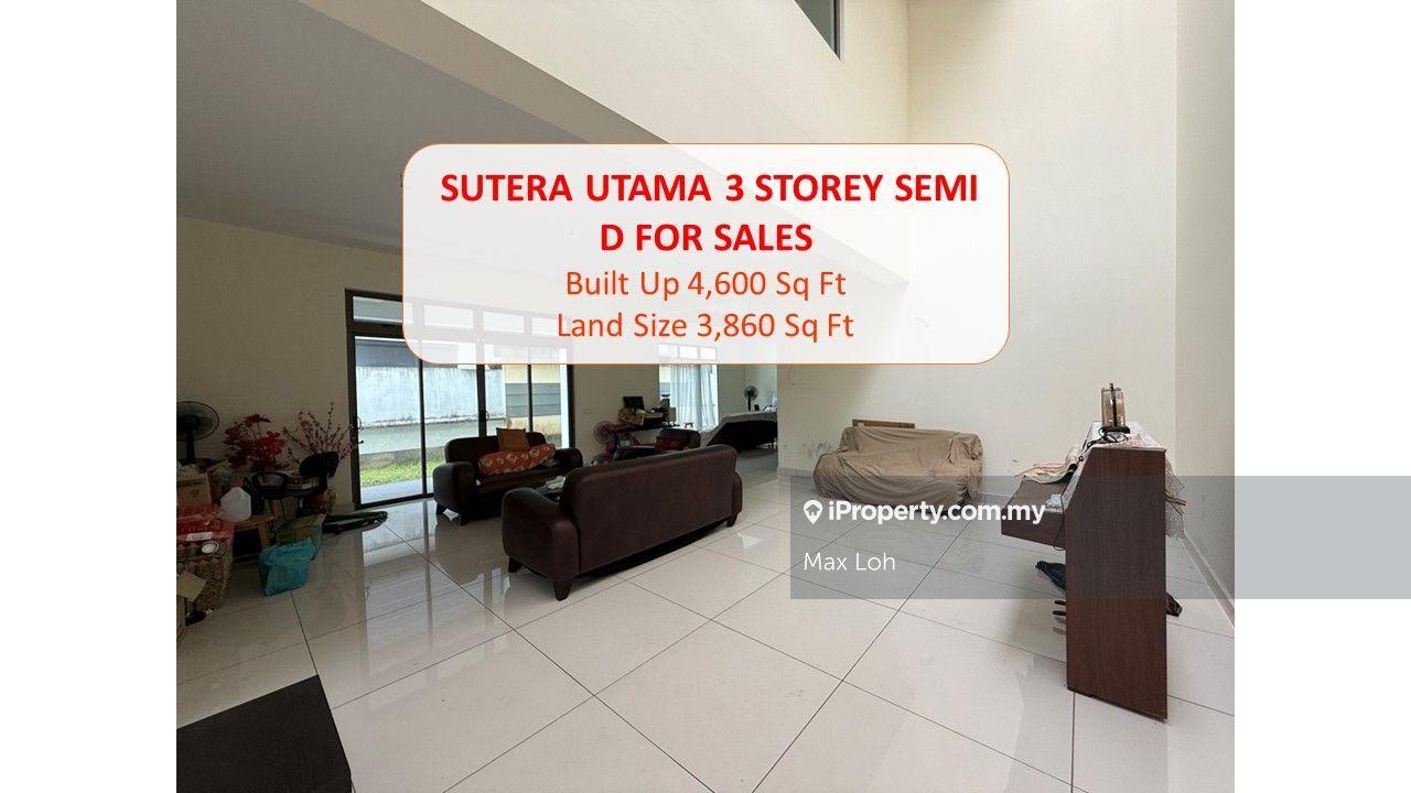 Sutera Utama 3 Storey Semi D For Sales