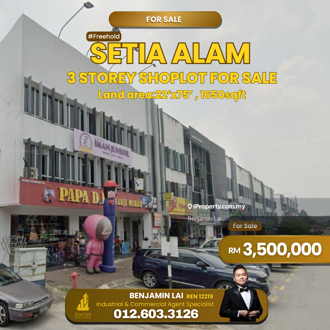 Setia Alam 3 Storey Shoplot For Sale