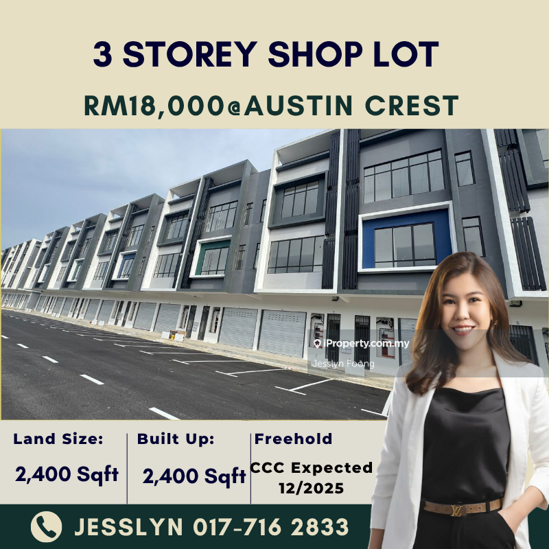 Austin Crest, 3 Storey Shop Lot For Rent