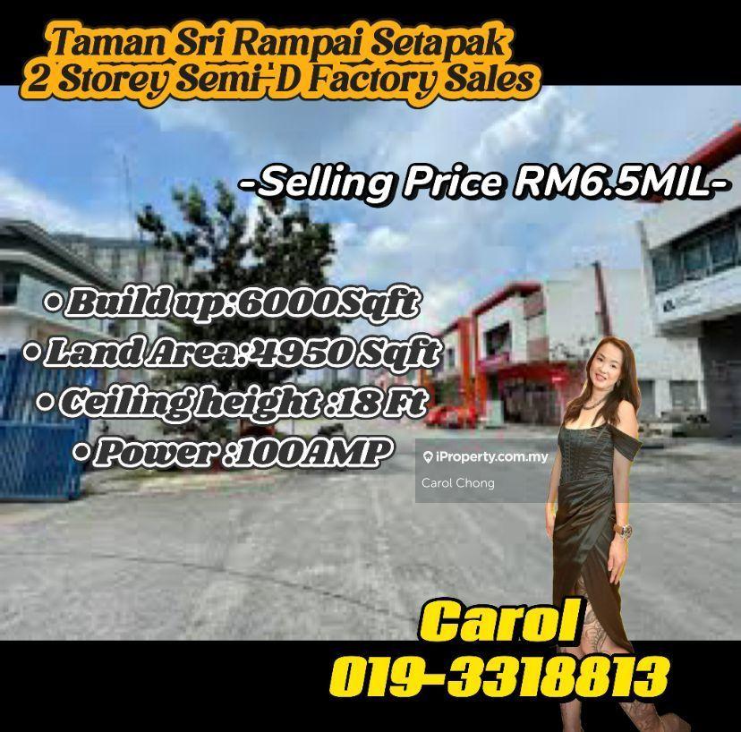 Taman Sri Rampai Setapak 2 Storey Semi-D For Sales