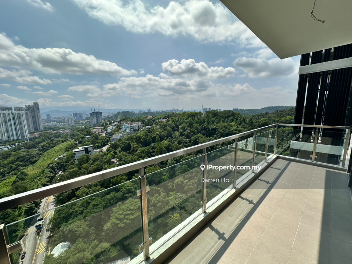 Spacious balcony with forest view unit