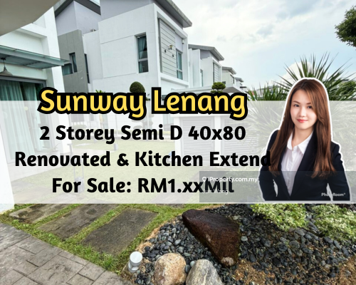 Sunway Lenang Heights 2 Storey Semi D 40x80, Renovated, Kitchen Extend