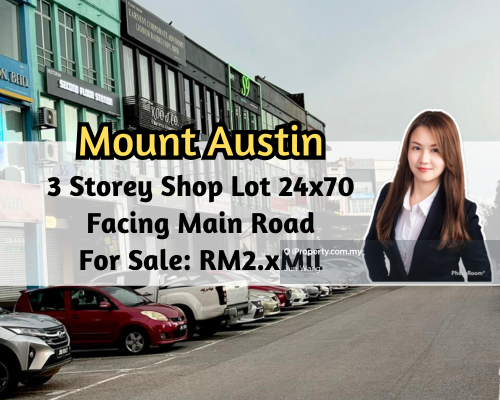 Mount Austin, 3 Storey Shop Lot 24x70, Facing Main Road, Intermediate