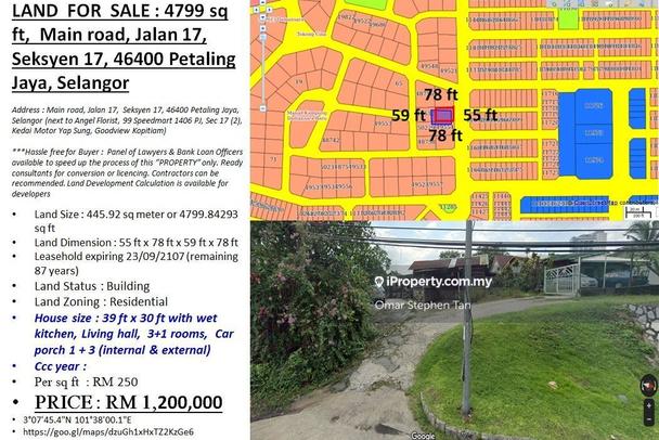 Section 17 Seksyen 17 Sec 17 Petaling Jaya Residential Land For Sale Iproperty Com My