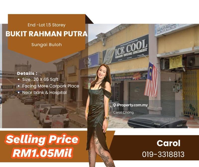 For Sale - End-Lot Bukit Rahman Putra Sungai Buloh 1.5 Storey Shop For Sales