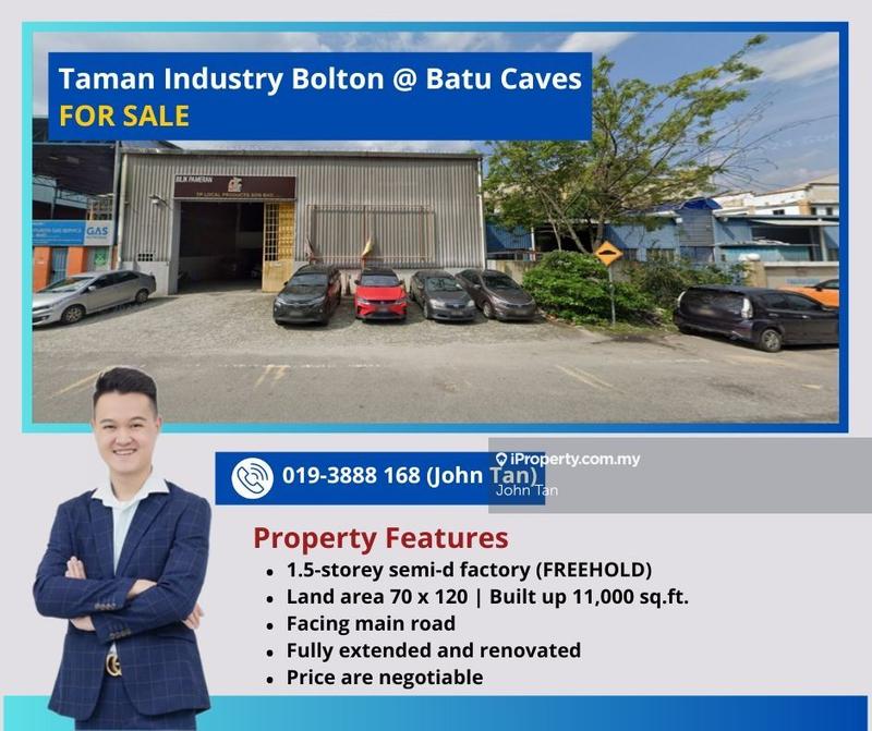 For Sale - (70x120 | Facing Main Road | Fully Extended) Batu Caves @ Jalan Tib Bolton Semi-D Factory