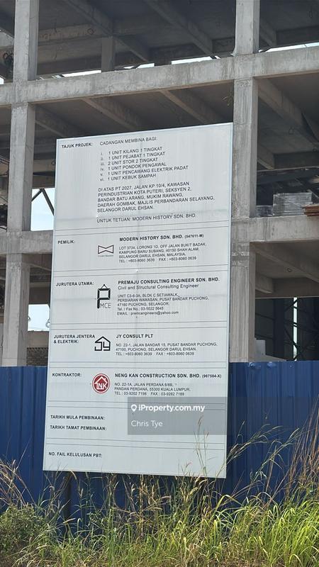 For Rent - Kawasan Perindustrian Kota Puteri Seksyen 2, Batu Arang, 3 sty Factory