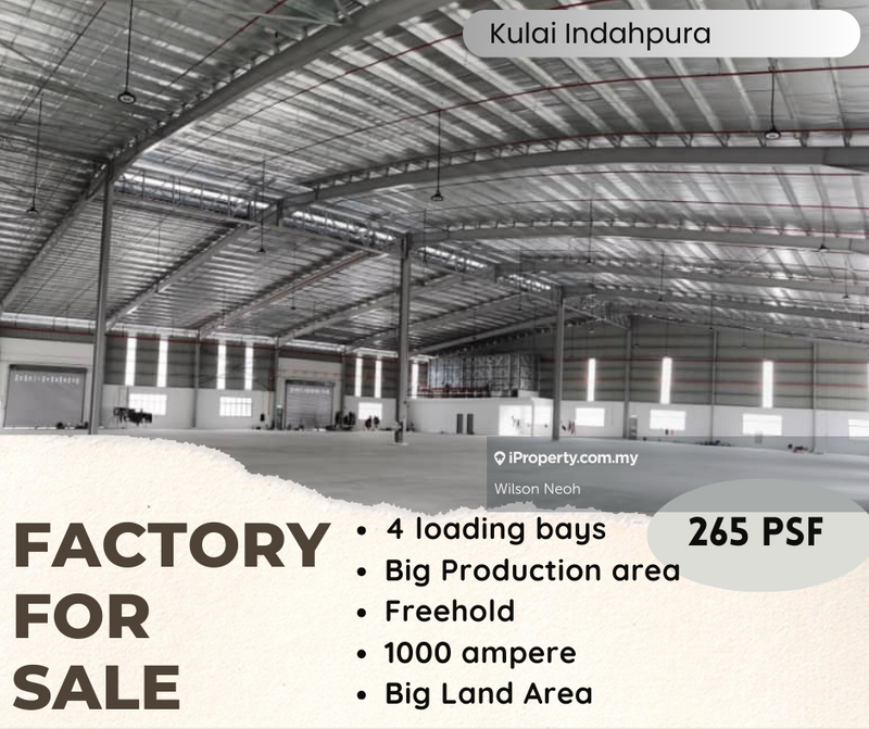 For Sale - Kulai Indahpura Factory for sale Freehold Big Land area