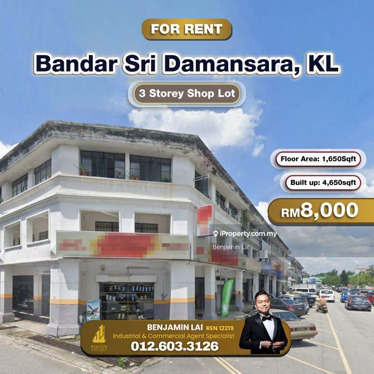 For Rent - Bandar Sri Damansara, KL 3 Storey Shop Lot For Rent