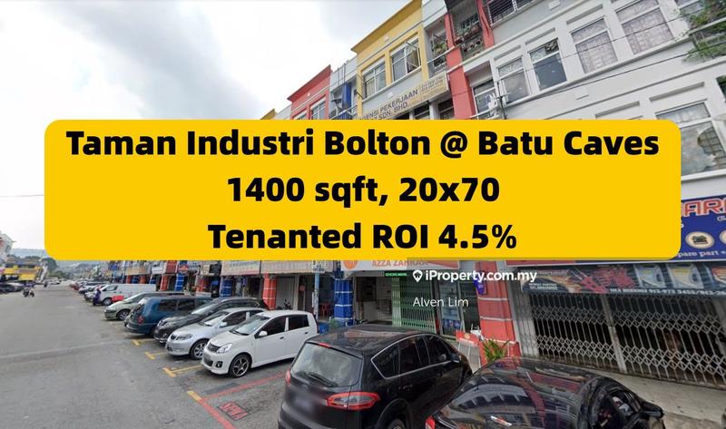 For Sale - Ground Floor Shop, 20x70, Tenanted, ROI 4.5%, Bolton Batu Caves