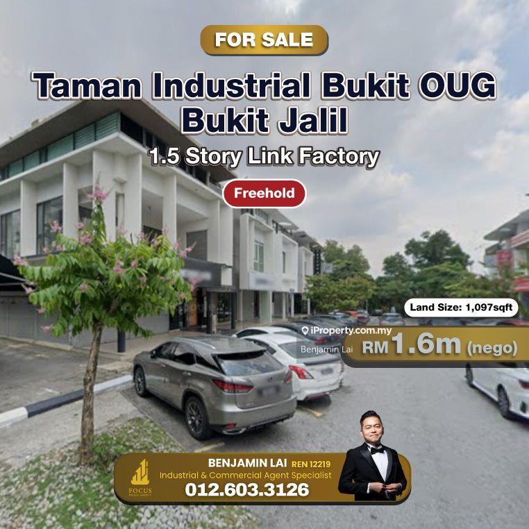 For Sale - Taman Industrial Bukit OUG, Bukit Jalil 1.5 Story Link Factory for Sale