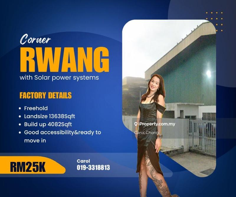 For Rent - Corner Rawang With Solar Power System Warehouse For Rent