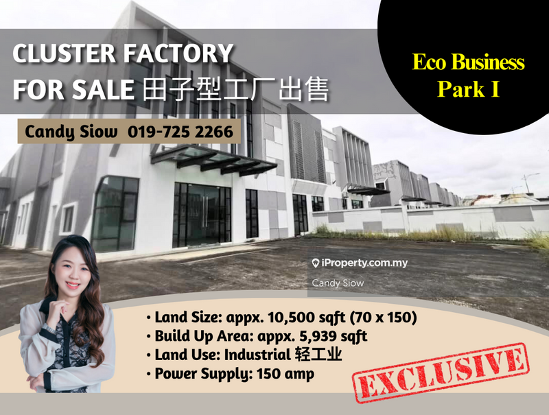 For Sale - Eco Business Park 1 5.9k sqft 150 amp Cluster Factory