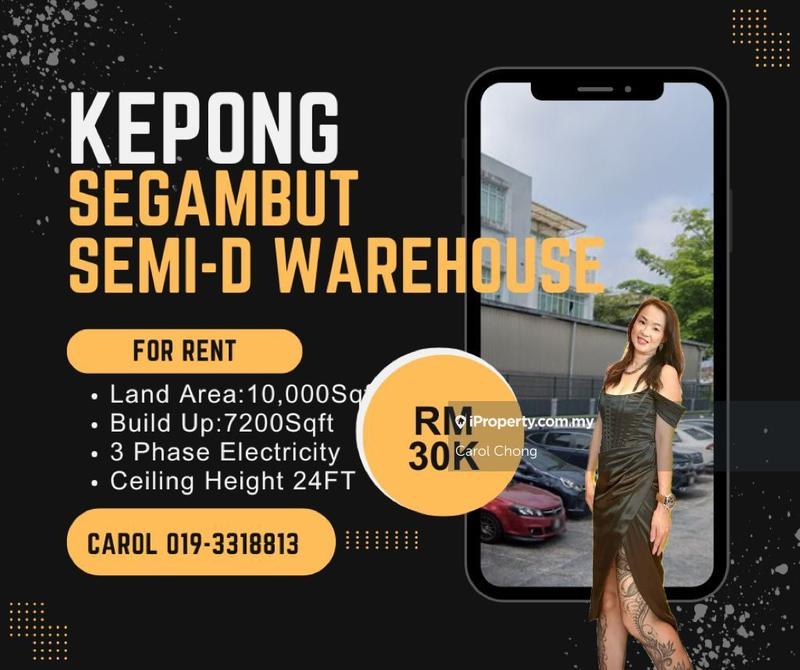 For Rent - Medan Niaga Kepong Segambut Semi-D Factory For Rent