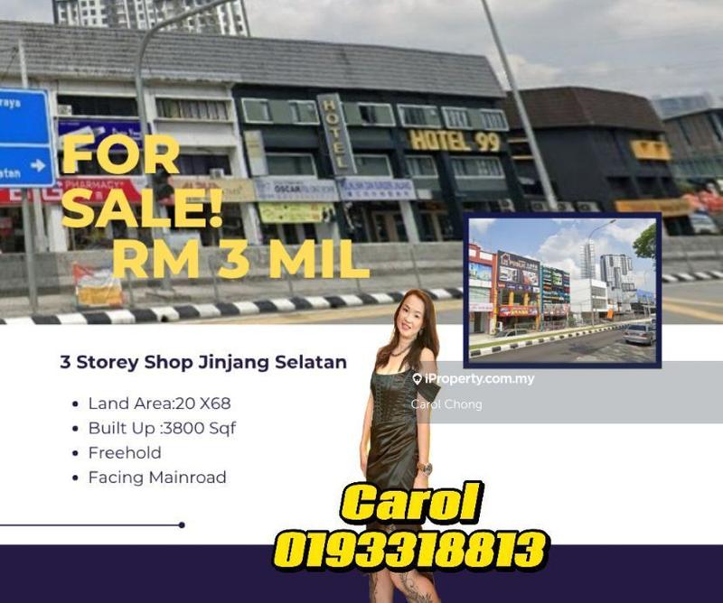 For Sale - Kepong@Jinjang Selatan@ freehold@ facing mainroad 3sty shop For Sales