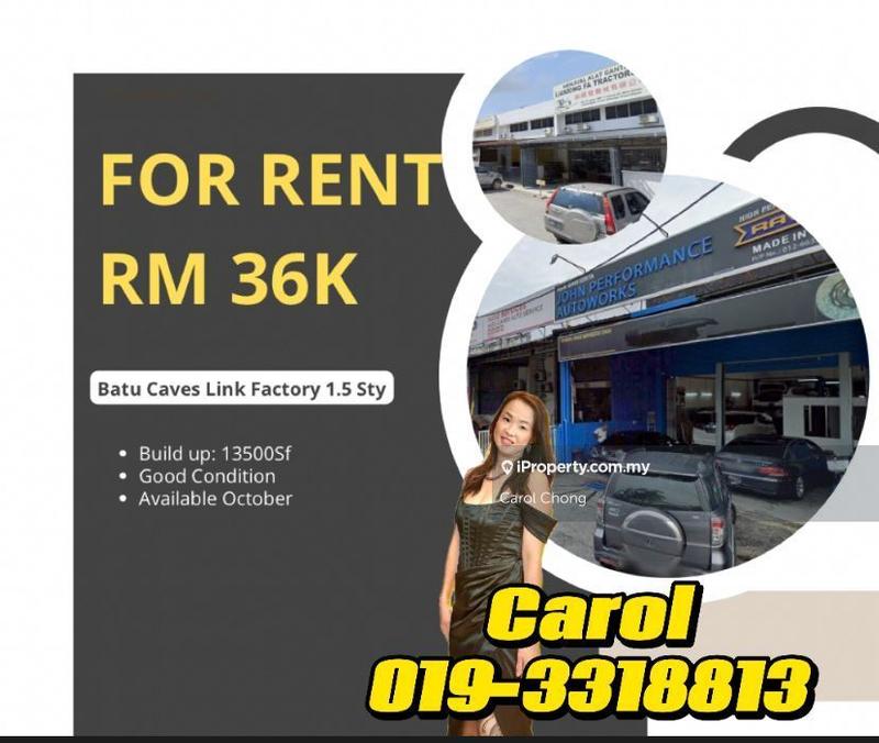 For Rent - Good Condition Batu Caves 1.5 Sty Link Factory For Rent