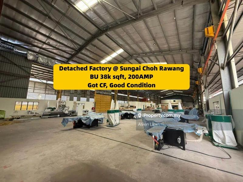 For Rent - Sungai Choh Detached Factory, BU 38k sqft, 200amp, Got CF