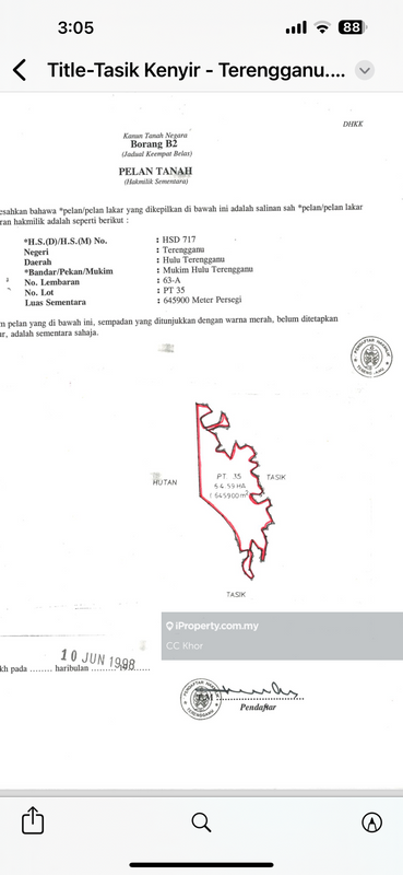 Tanah Komersial untuk Dijual di Hulu Terengganu, Terengganu oleh CC Khor - iProperty.com.my