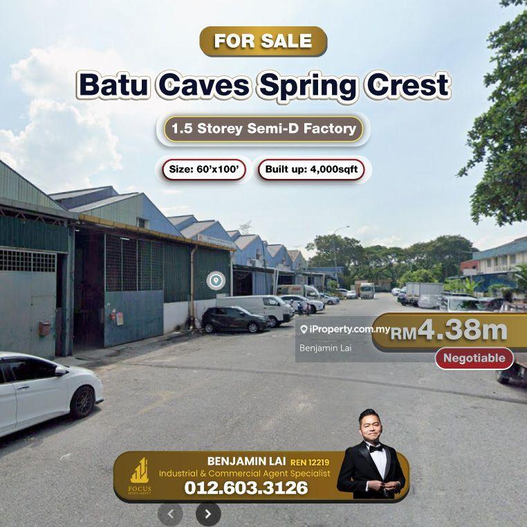 For Sale - Batu Caves Spring Crest 1.5 Storey Semi-D Factory For Sale