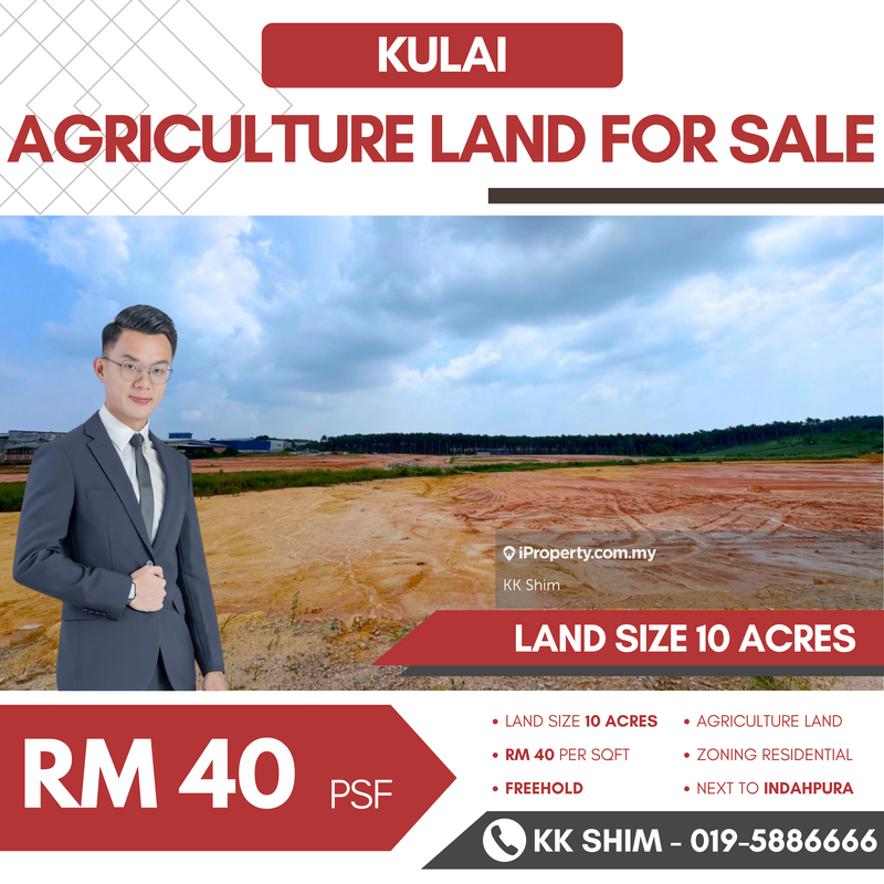 For Sale - Kulai Indahpura 10 Acres Agriculture Land for Sale