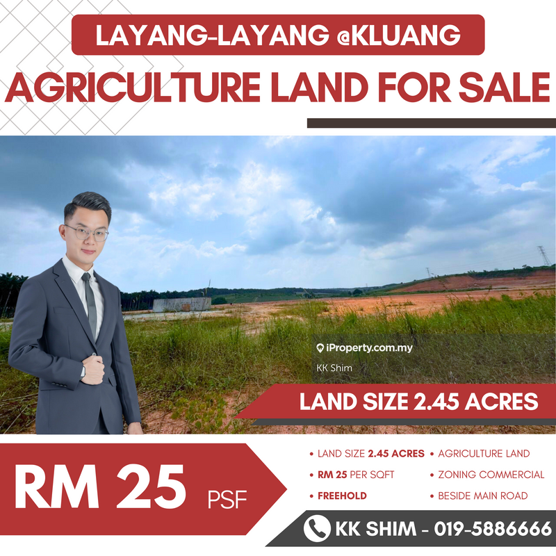 For Sale - Layang-Layang @ Kluang 2.45 Acres Agriculture Land for Sale