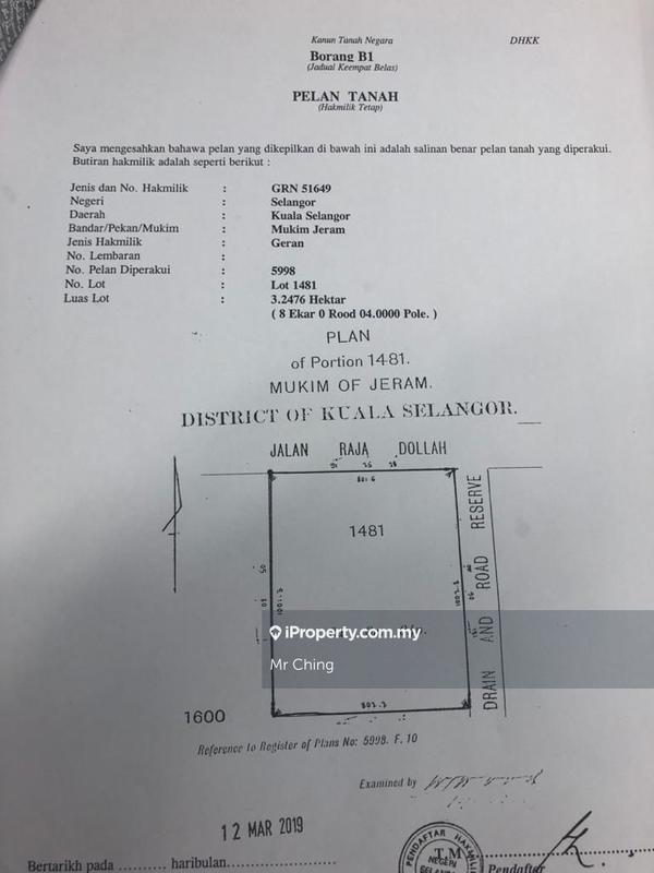 Tanah Pertanian untuk Dijual di Simpang Tiga, Jeram oleh Mr Ching - iProperty.com.my