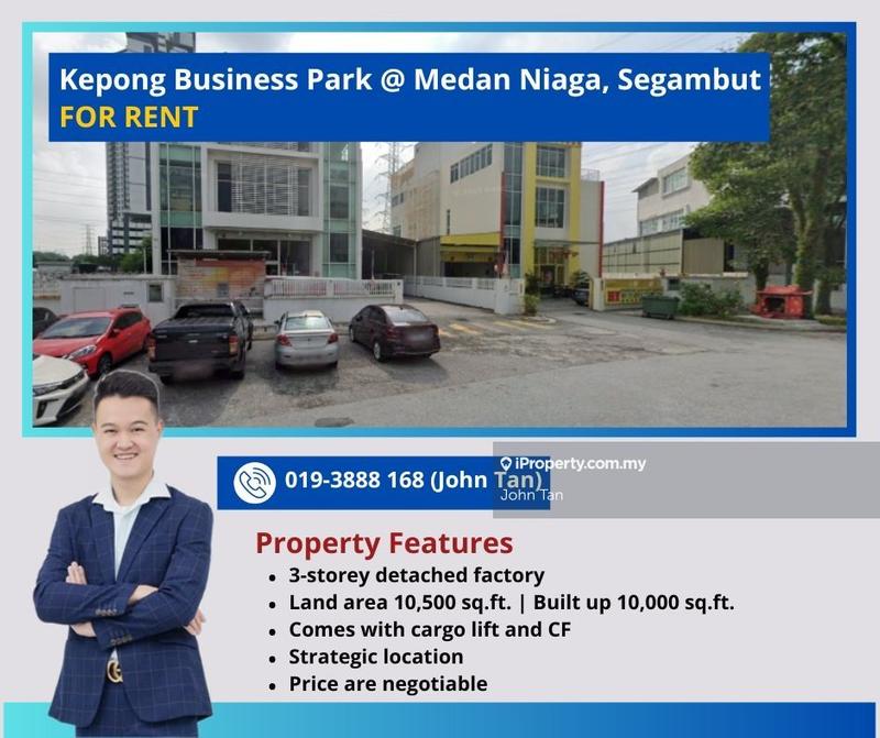 For Rent - (10,500sf | Cargo Lift | CF) Segambut @ Kepong Business Park Factory