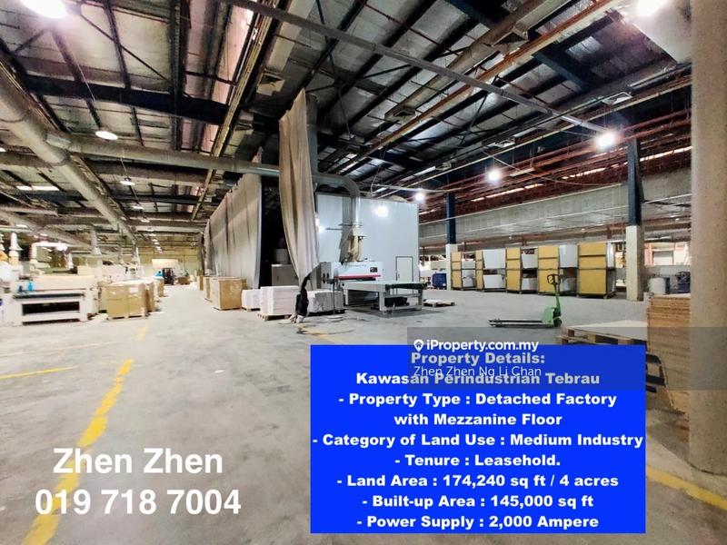 For Sale - Detached Factory for Sale in Kawasan Perindustrian Tebrau, Medium Industry, 4 acres Land, 2000 Amps