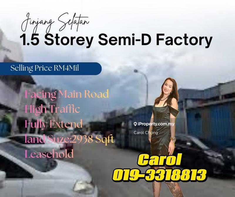 For Sale - 🔥Facing Main Road Super Limited Unit  Bandar Jinjang Selatan 1.5 sty Semi D Factory For Sales