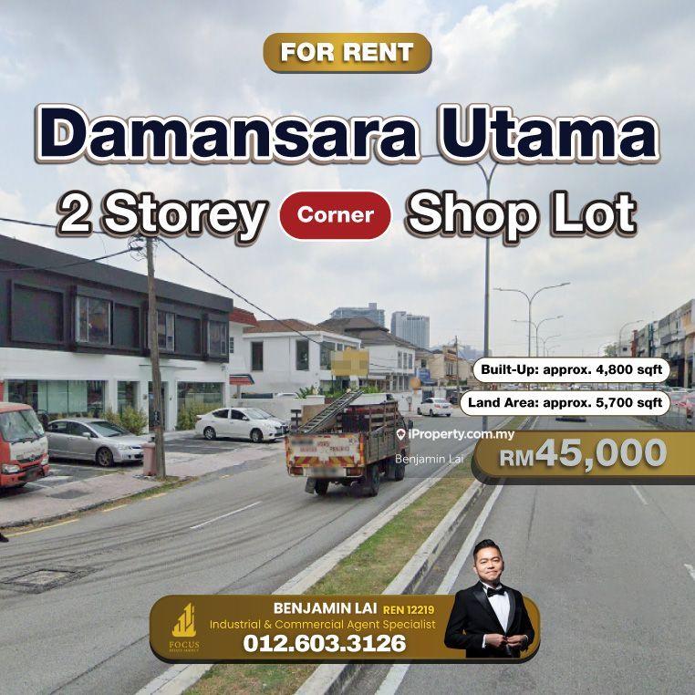 For Rent - SS 21, Damansara Utama 2 Storey (Corner) Shop Lot for Rent