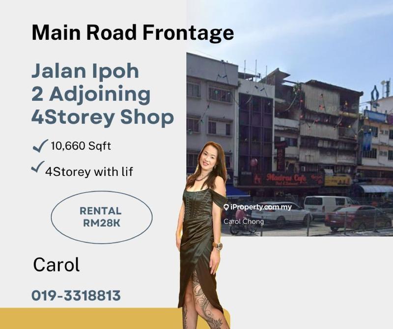 For Rent - Main Road Frontage 2 Adjoining Jalan Ipoh 4 Storey Shop For Rent