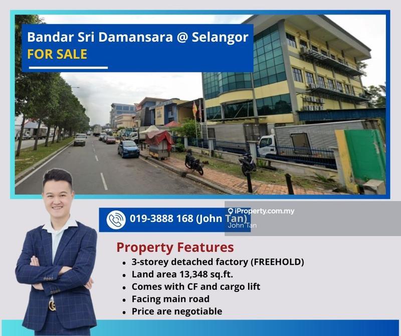 For Sale - (CF | Cargo Lift | Facing Main Road | Freehold) Kepong @ Sri Damansara Detached Factory