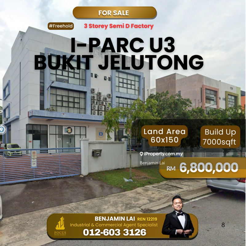 For Sale - Bukit Jelutong, Shah Alam 3 Storey Semi D Factory for Sale