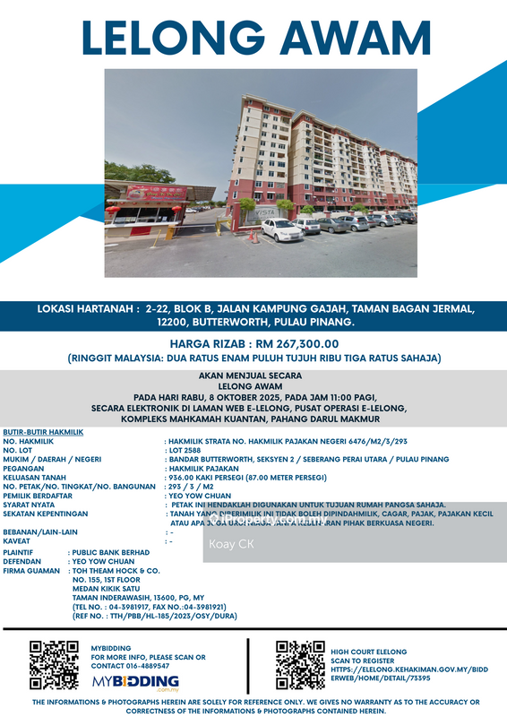 For Sale - Taman Bagan Jermal