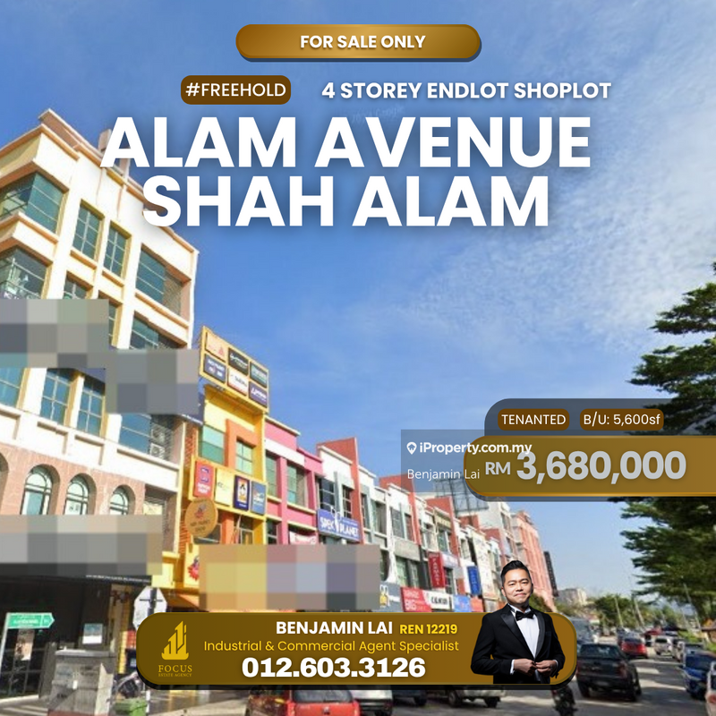 For Sale - 4sty Endlot Alam Avenue Seksyen 16 Shah Alam
