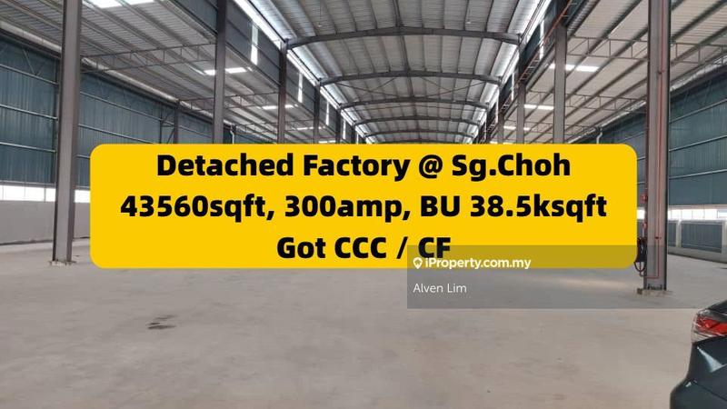 For Rent - With CCC/CF Detached Factory , Sungai Choh Rawang, 300amp, 44k Land Size,