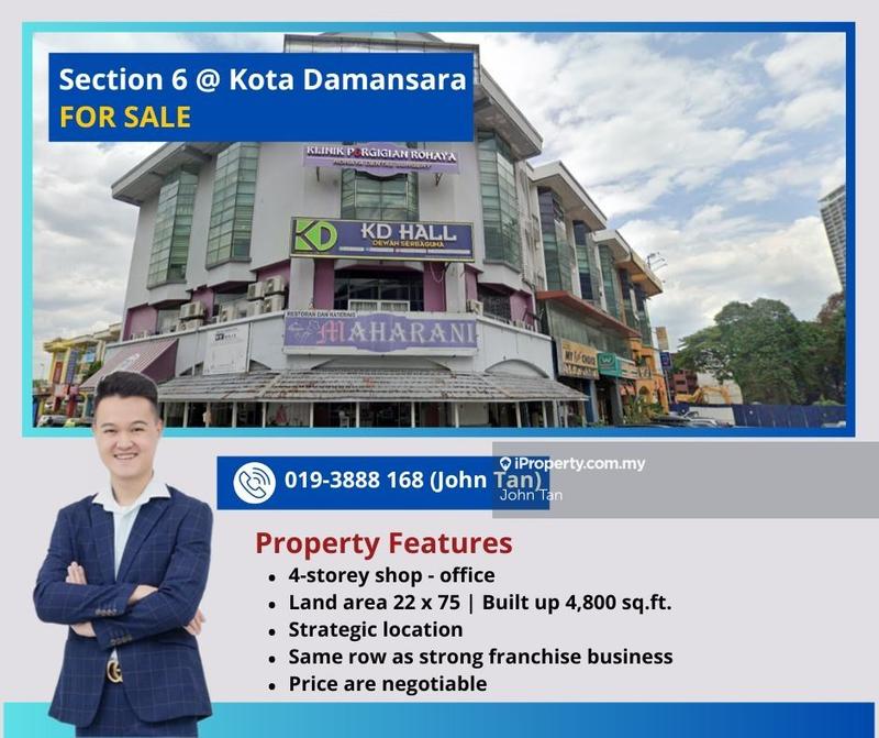For Sale - (4sty Shop - Negotiable | Same Row as MR DIY) Kota Damansara @ Section 6