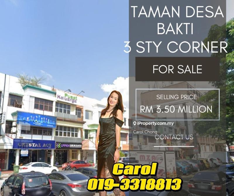 For Sale - Corner 3 Storey ShopLot Taman Desa Bakti Selayang For Sales