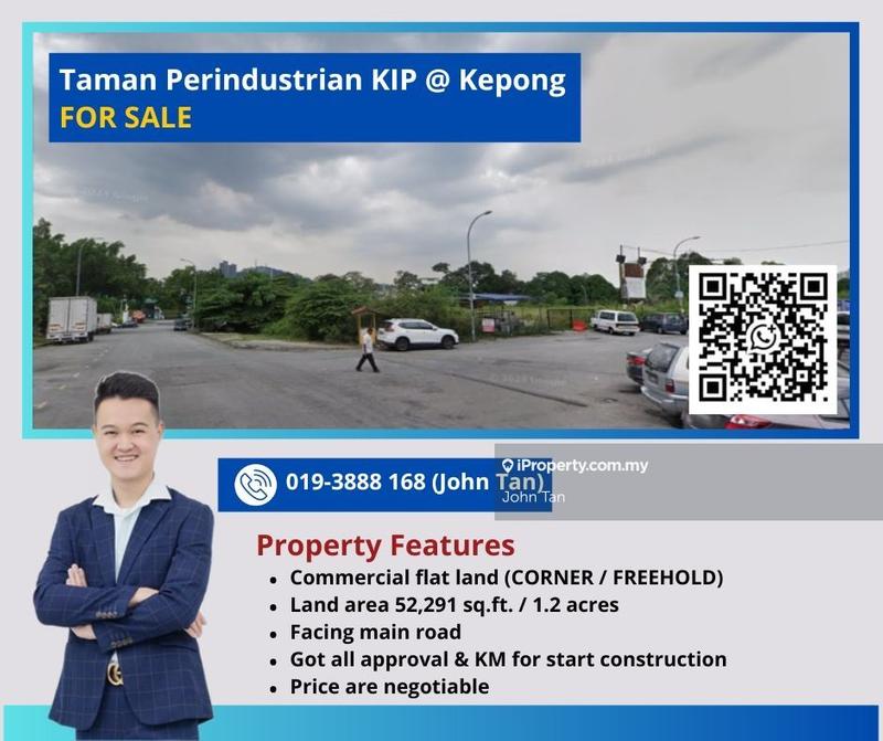 For Sale - (Corner - 1.2 Acres | Facing Main Road | Freehold | With Approved) Kepong @ Kip Land