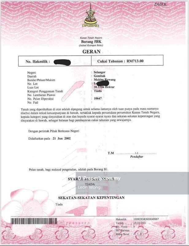 Tanah Kediaman untuk Dijual di Rawang Residence Land Tamansari Taman Anggun, Rawang oleh Leon Wong - iProperty.com.my