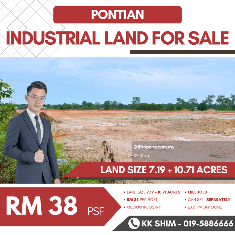 For Sale - Pontian 7.19 + 10.71 Acres Industrial Land for Sale
