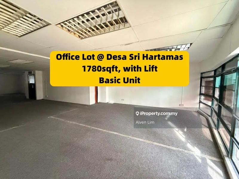 For Rent - Office Lot, 1780sqft, Desa Sri Hartamas, Basic Unit