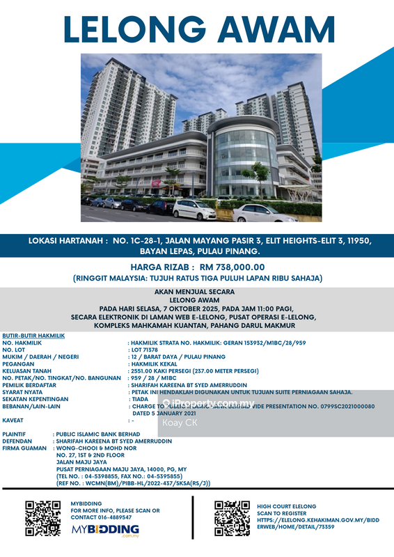 For Sale - Elit Heights @ Bayan City