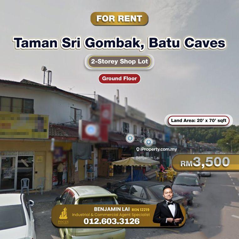 For Rent - Taman Sri Gombak, Batu Caves 2-Storey Shop Lot (Ground Floor) For Rent