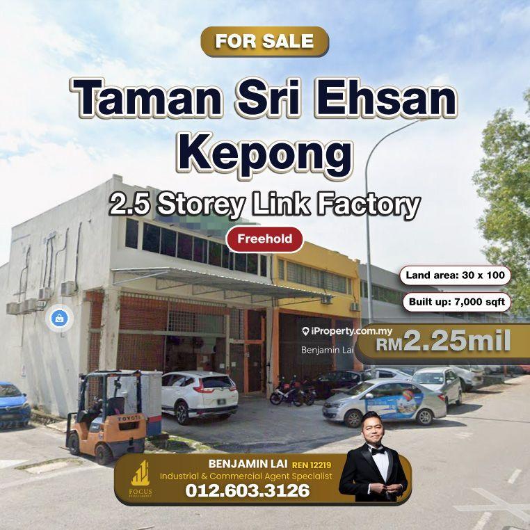 For Sale - Taman Sri Ehsan, Kepong 2.5 Storey Link Factory For Sale