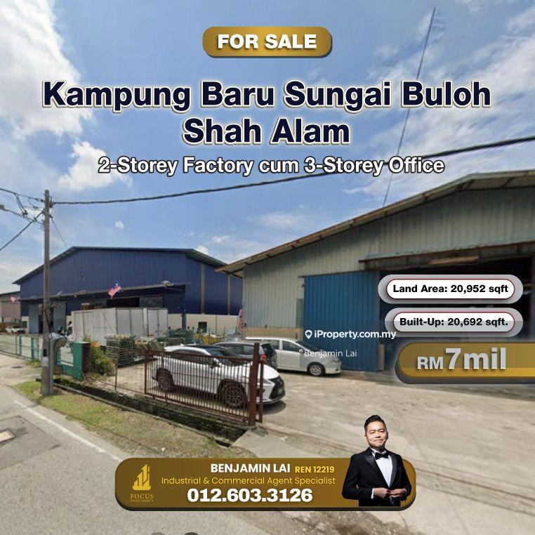 For Sale - Kampung Baru Sungai Buloh 2-Storey Factory cum 3-Storey Office For Sale